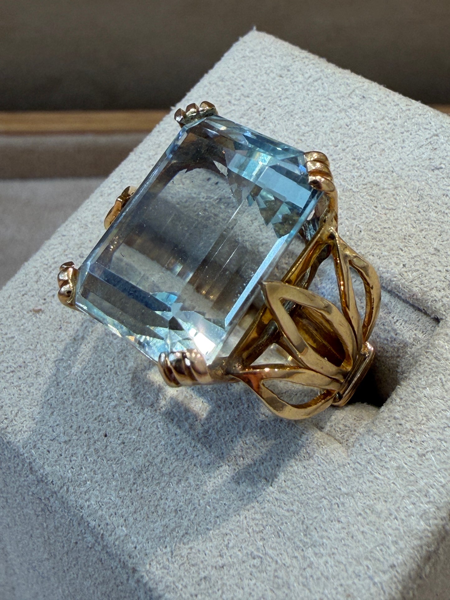 BAGUE COCKTAIL AIGUE-MARINE