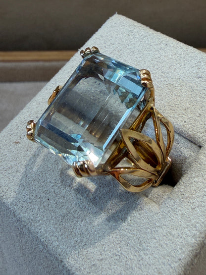 BAGUE COCKTAIL AIGUE-MARINE