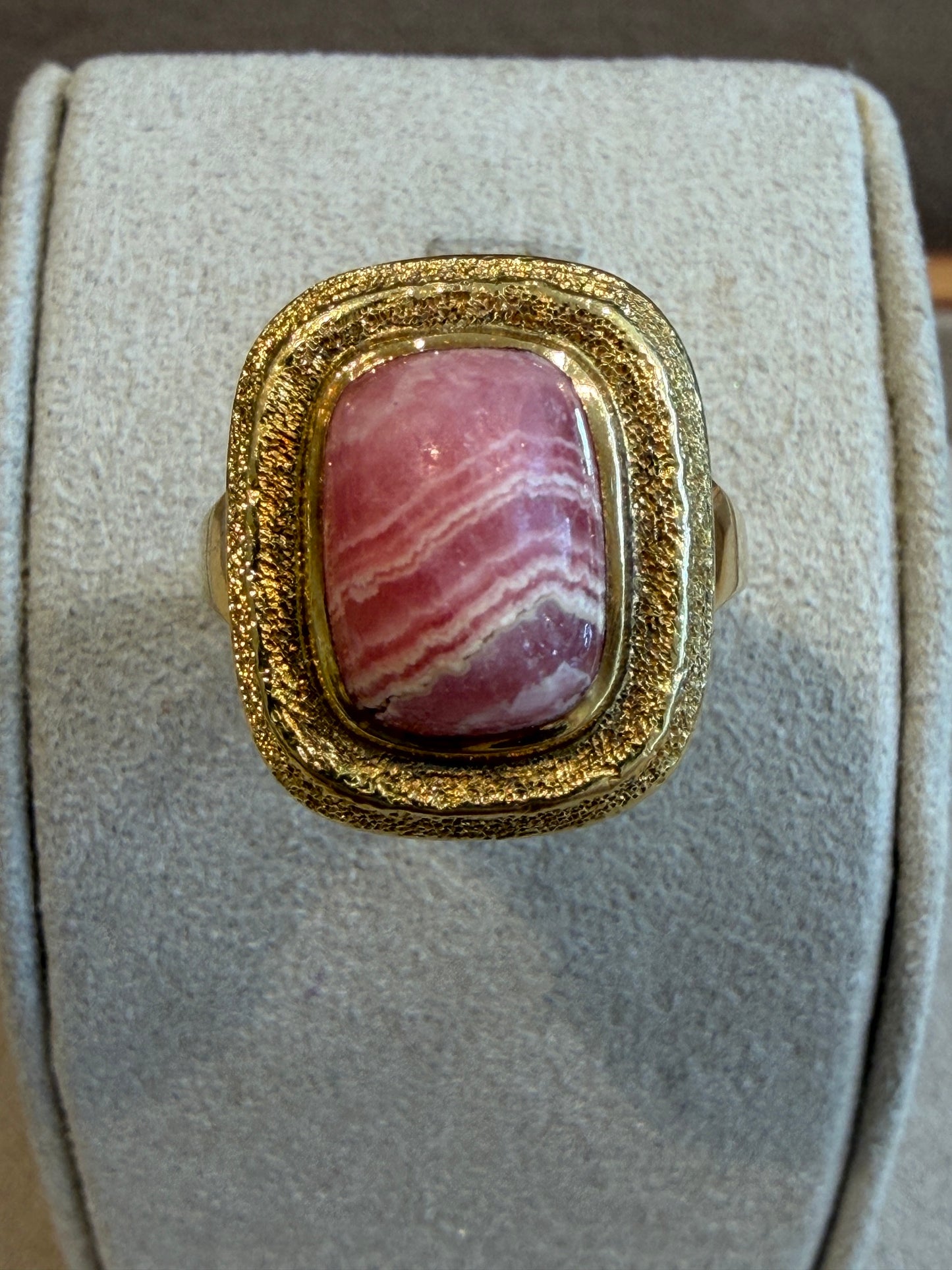BAGUE VINTAGE RHODOCHROSITE & OR