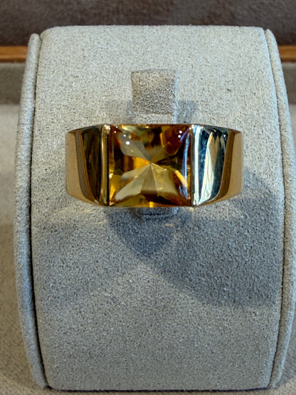 CARTIER, BAGUE TANK OR JAUNE  & CITRINE