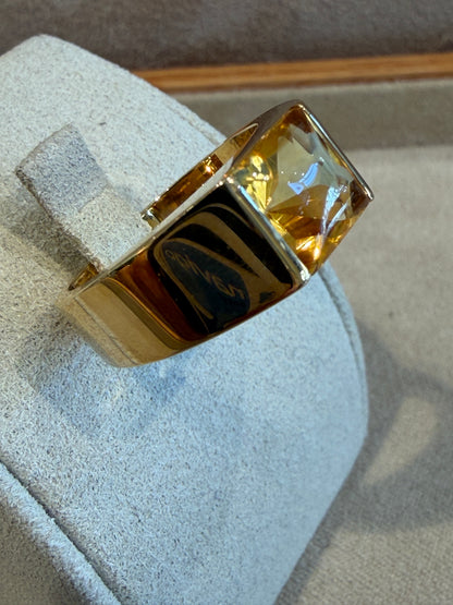 CARTIER, BAGUE TANK OR JAUNE  & CITRINE