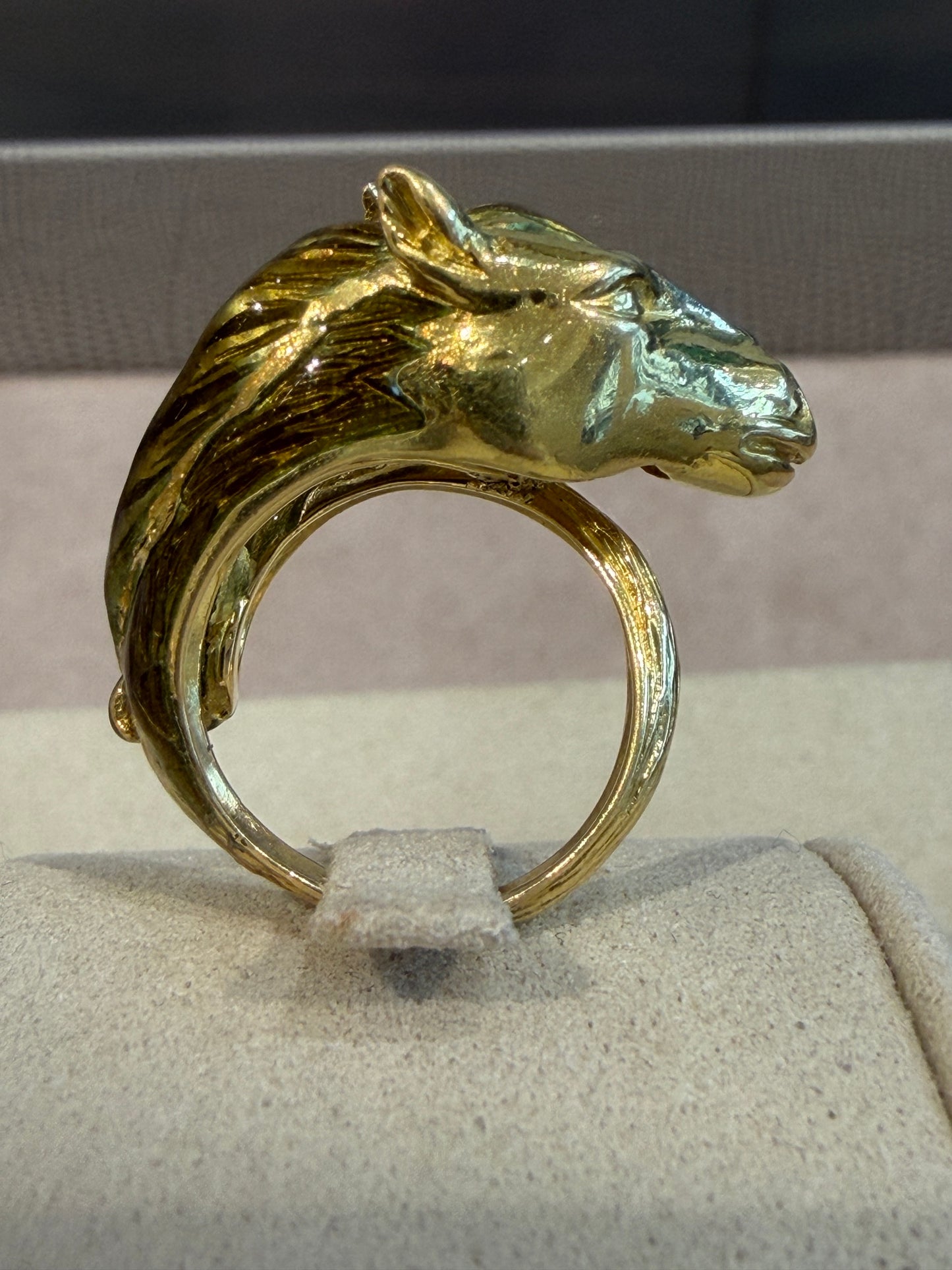BAGUE CHEVAL EMAIL, DIAMANTS & OR