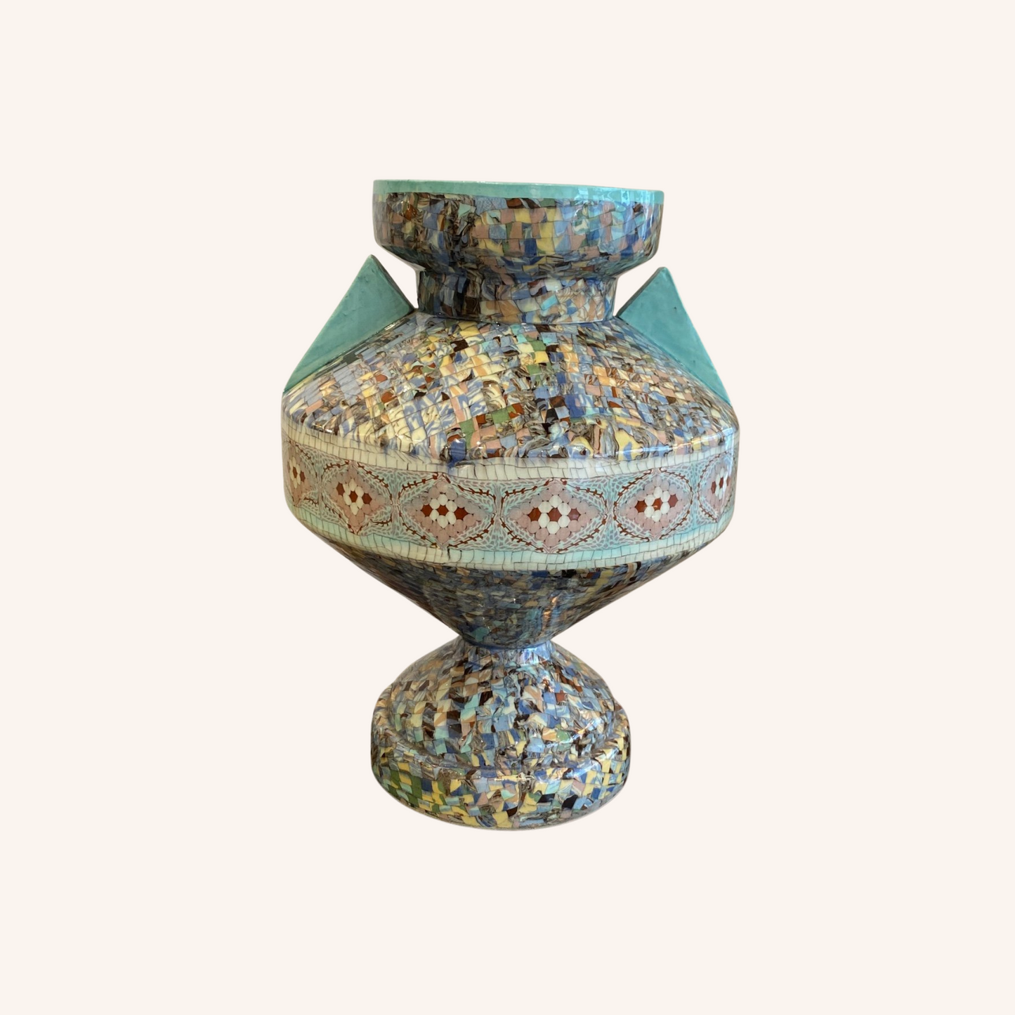 Jean Gerbino (1876-1966), Grand Vase Toupie Turquoise