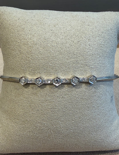 BRACELET JONC OR GRIS & DIAMANTS