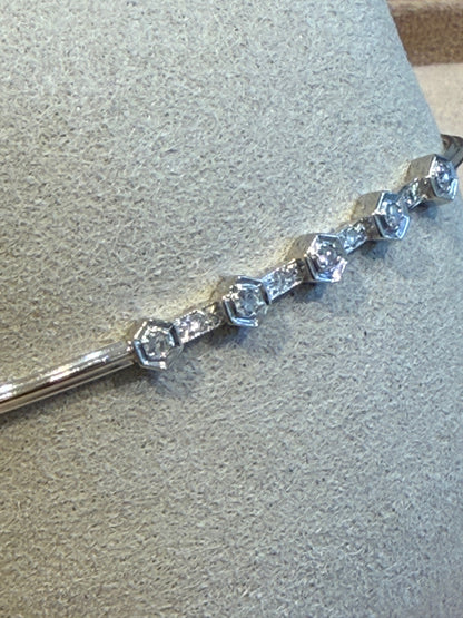 BRACELET JONC OR GRIS & DIAMANTS