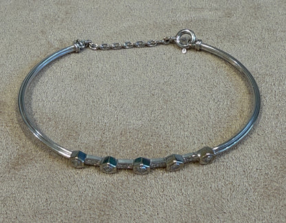 BRACELET JONC OR GRIS & DIAMANTS