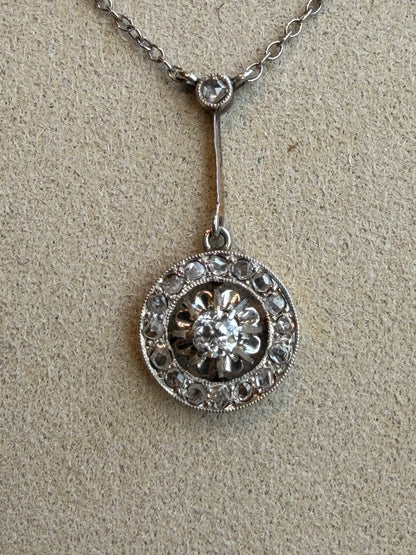 COLLIER PENDENTIF  CIBLE ART DECO