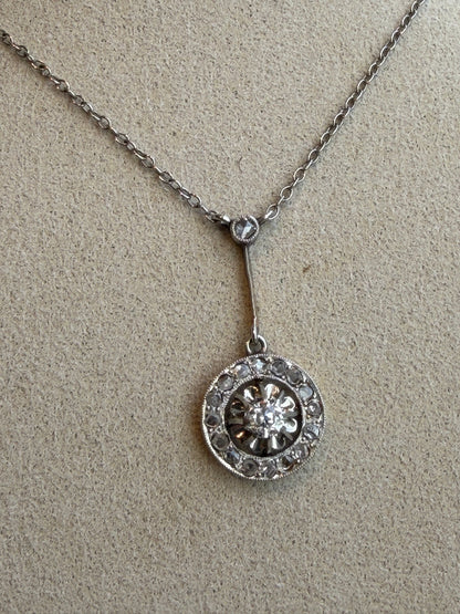 COLLIER PENDENTIF  CIBLE ART DECO