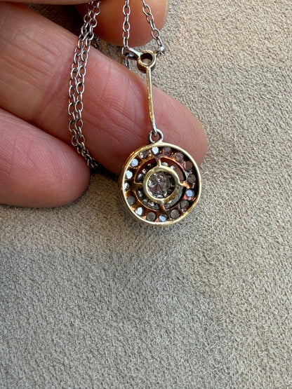 COLLIER PENDENTIF  CIBLE ART DECO