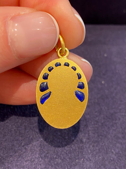 MEDAILLE DE LA VIERGE EMAUX PLIQUE A JOUR