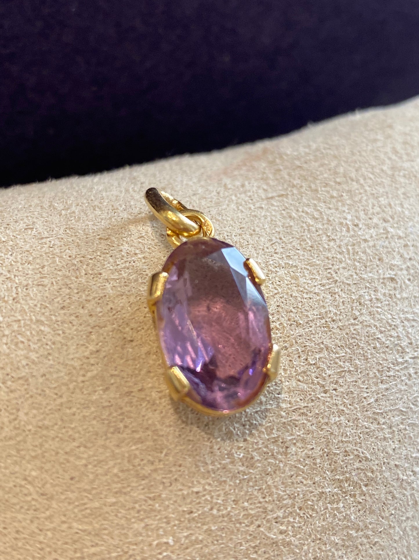 PENDENTIF OR & AMETHYSTE