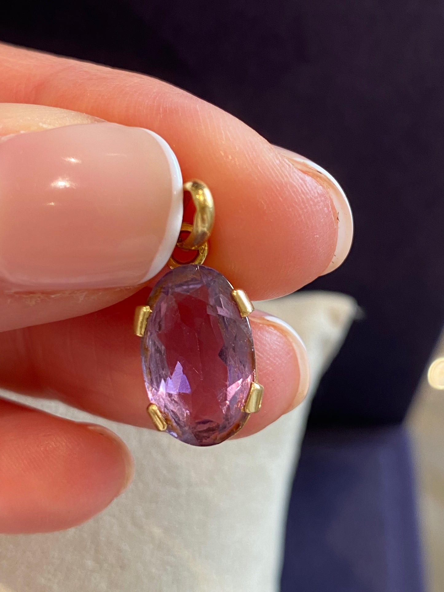 PENDENTIF OR & AMETHYSTE