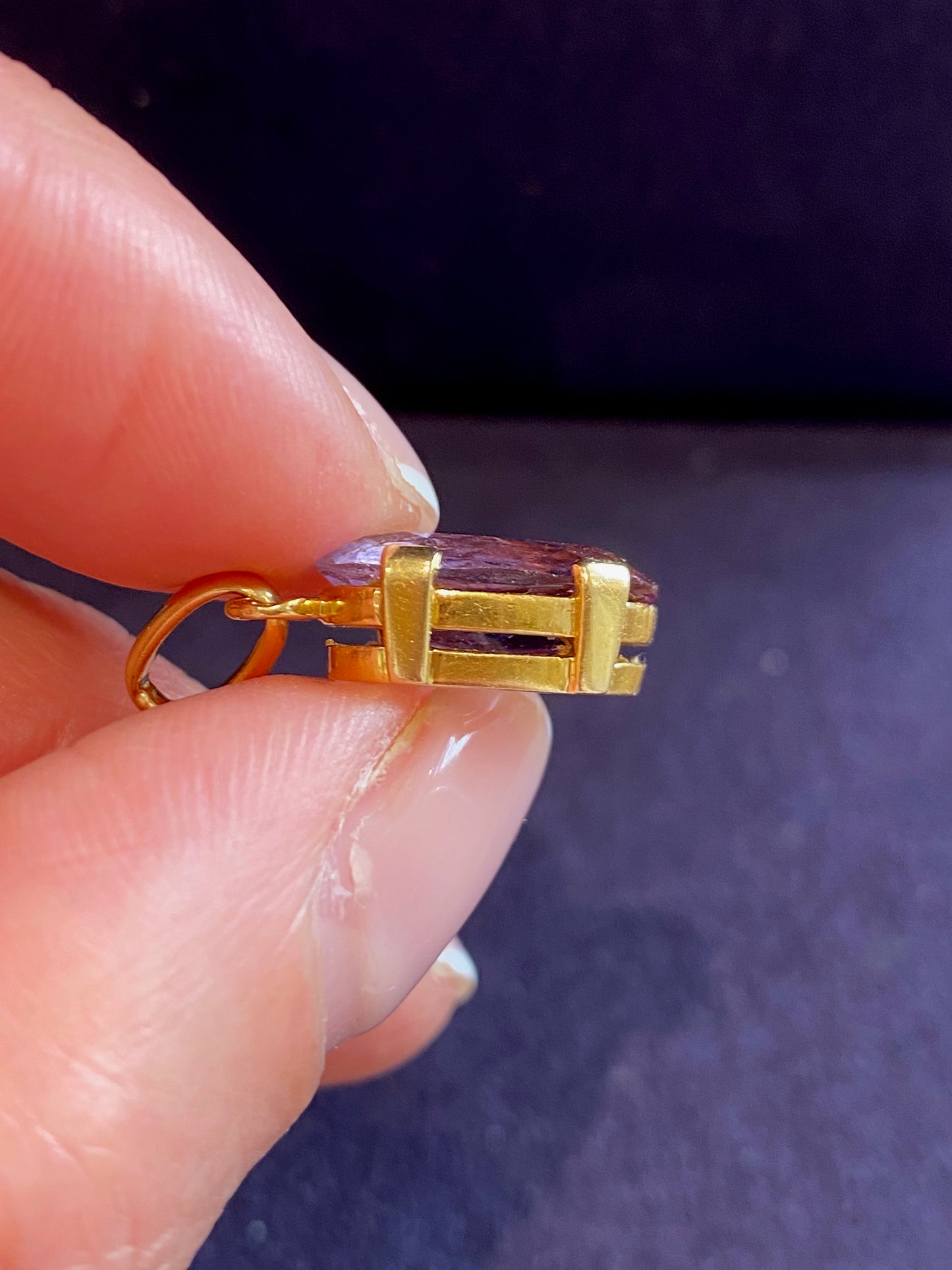 PENDENTIF OR & AMETHYSTE