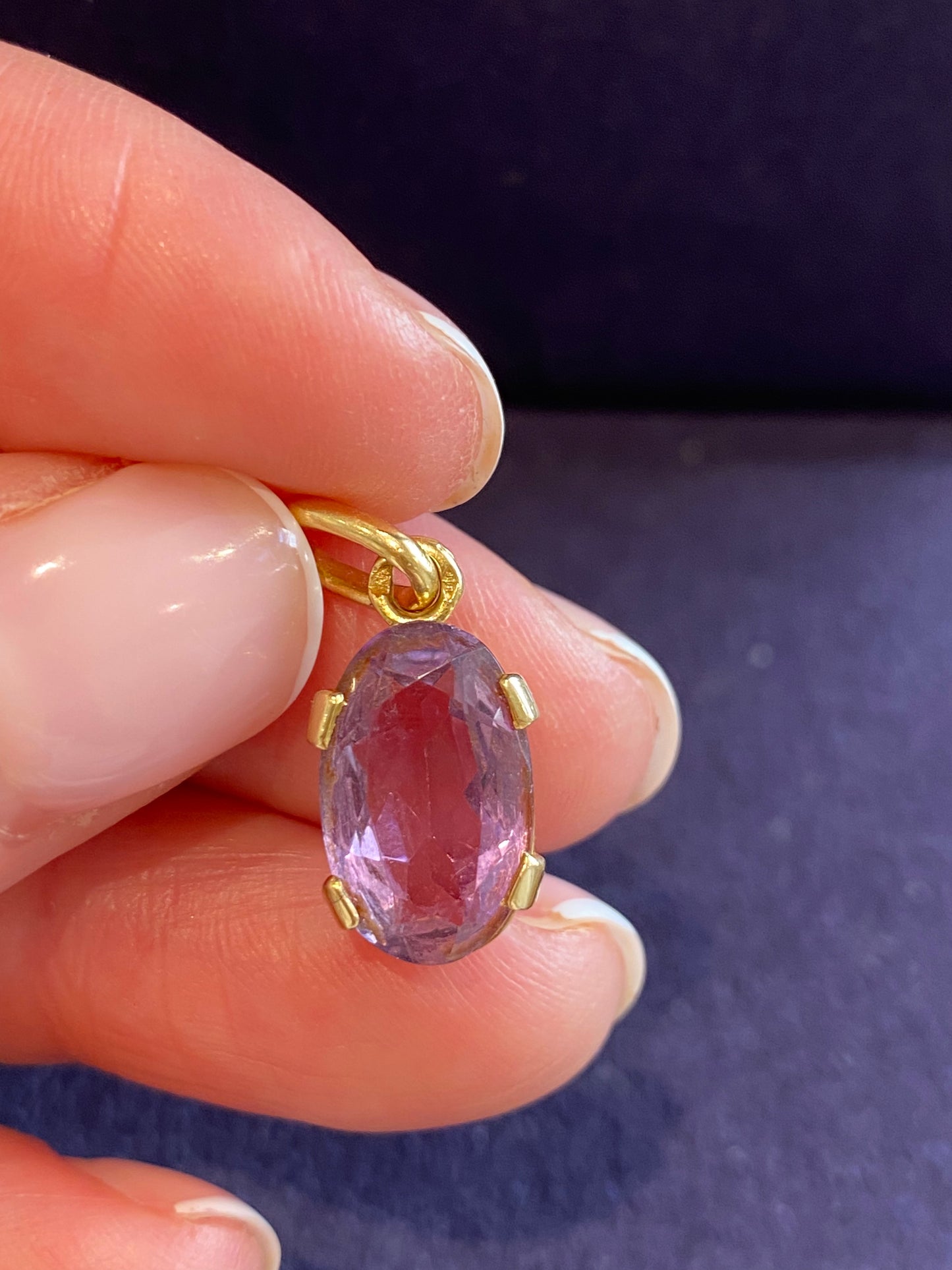 PENDENTIF OR & AMETHYSTE