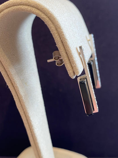 VICTORIA CASAL, BOUCLES D'OREILLE DIAMANTS & ONYX