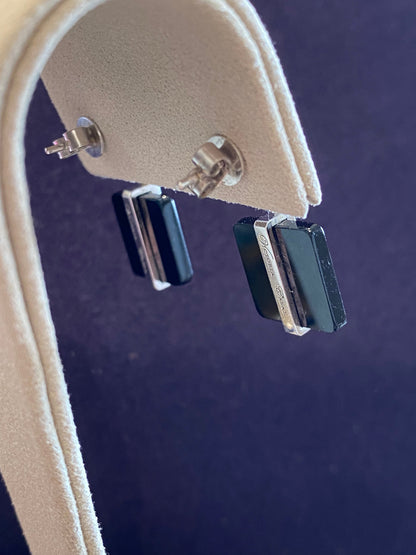 VICTORIA CASAL, BOUCLES D'OREILLE DIAMANTS & ONYX