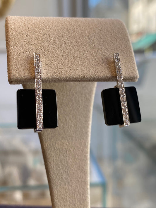 VICTORIA CASAL, BOUCLES D'OREILLE DIAMANTS & ONYX