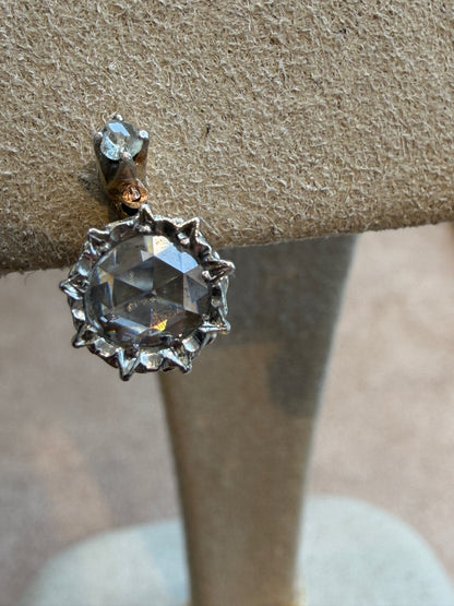BOUCLES D'OREILLES DORMEUSES DIAMANTS TAILLE ROSE ANVERSOISE