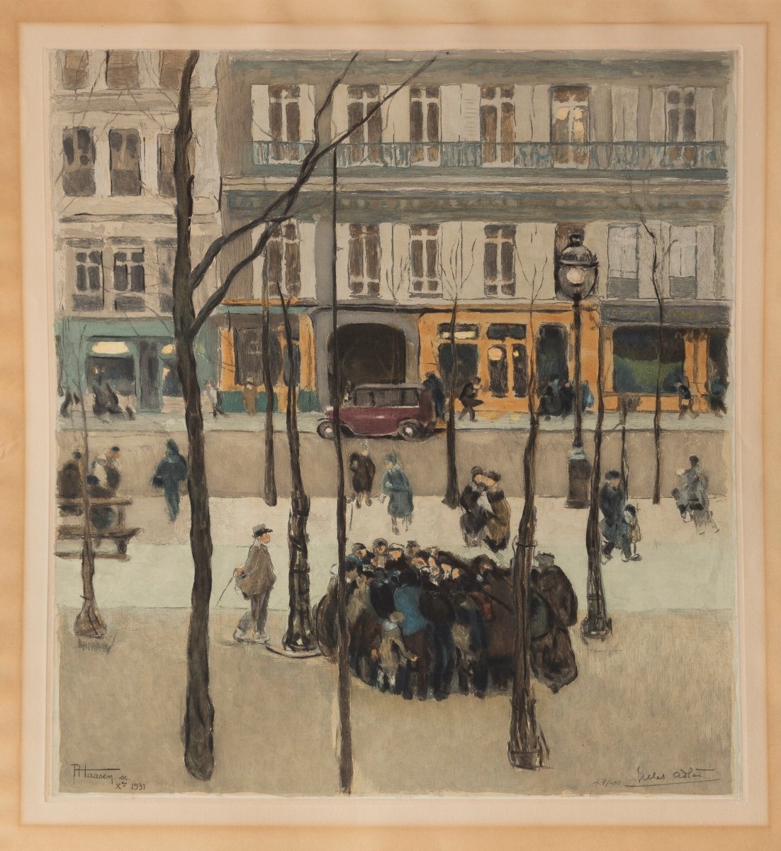Boulevard Des Batignolles 1931, R. Haasen (mort En 1944) d'Après Jules Adler (1865-1952)
