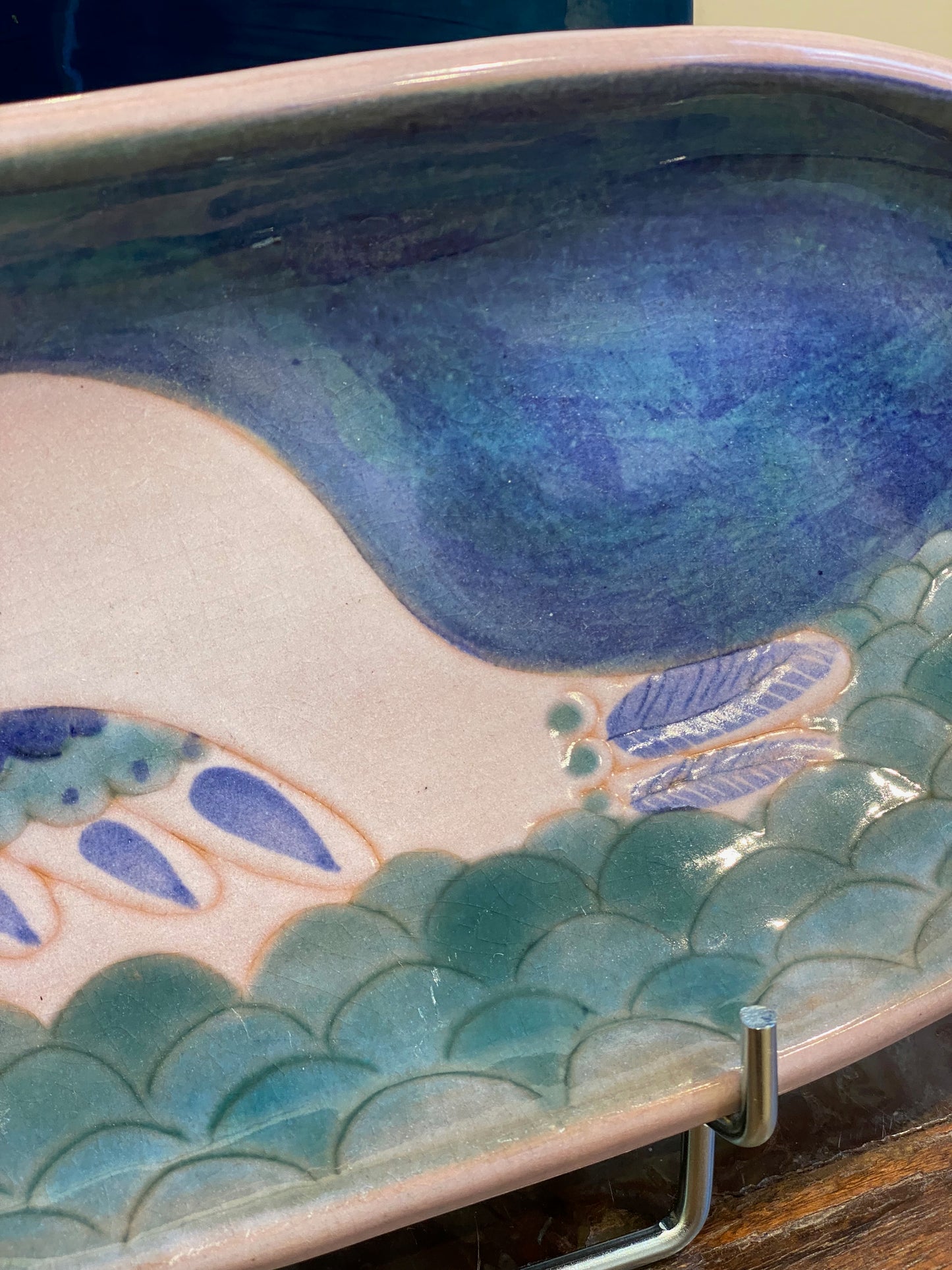 Robert & Jean Cloutier , Plat Oblongue à l'Oiseau Bleu