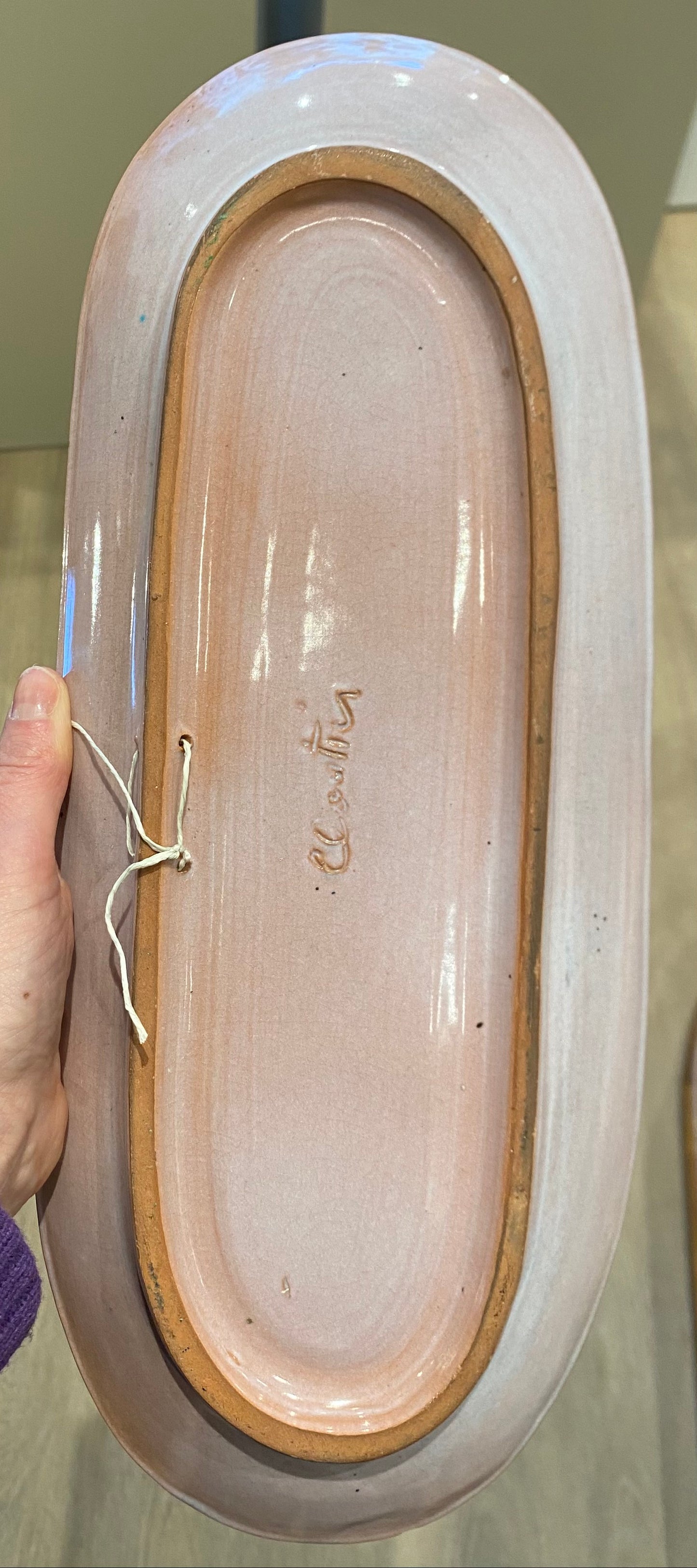 Robert & Jean Cloutier , Plat Oblongue à l'Oiseau Bleu