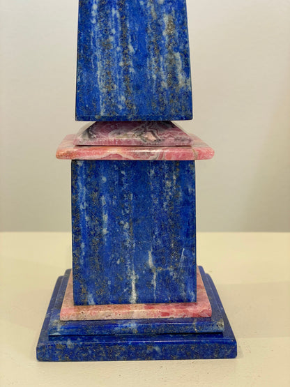 OBELISQUE LAPIS LAZULI & RHODOCHROSITE
