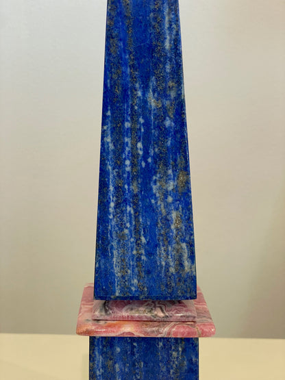 OBELISQUE LAPIS LAZULI & RHODOCHROSITE