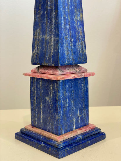 OBELISQUE LAPIS LAZULI & RHODOCHROSITE