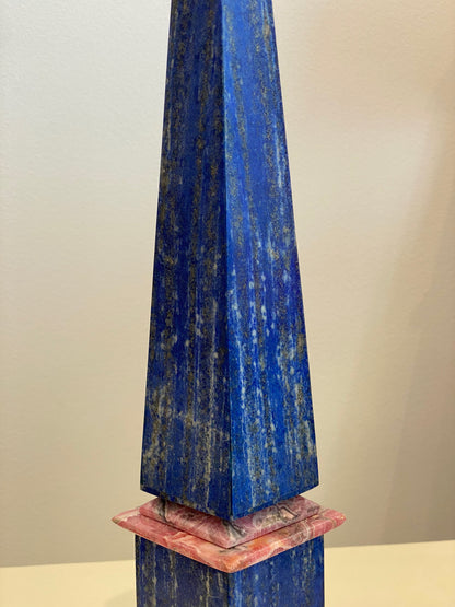 OBELISQUE LAPIS LAZULI & RHODOCHROSITE