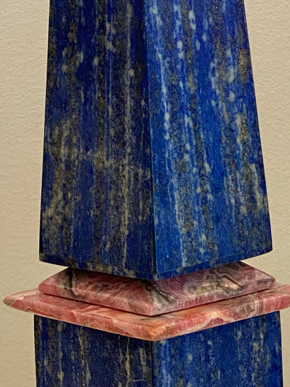 OBELISQUE LAPIS LAZULI & RHODOCHROSITE