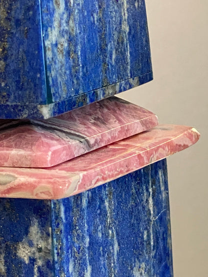 OBELISQUE LAPIS LAZULI & RHODOCHROSITE