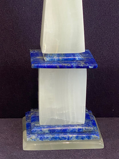 OBELISQUE AGATE & LAPIS LAZULI