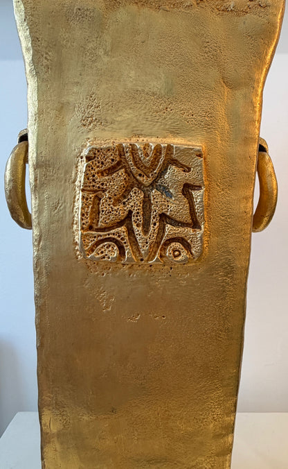 PIERRE CASENOVE, GRAND VASE EN BRONZE DORE