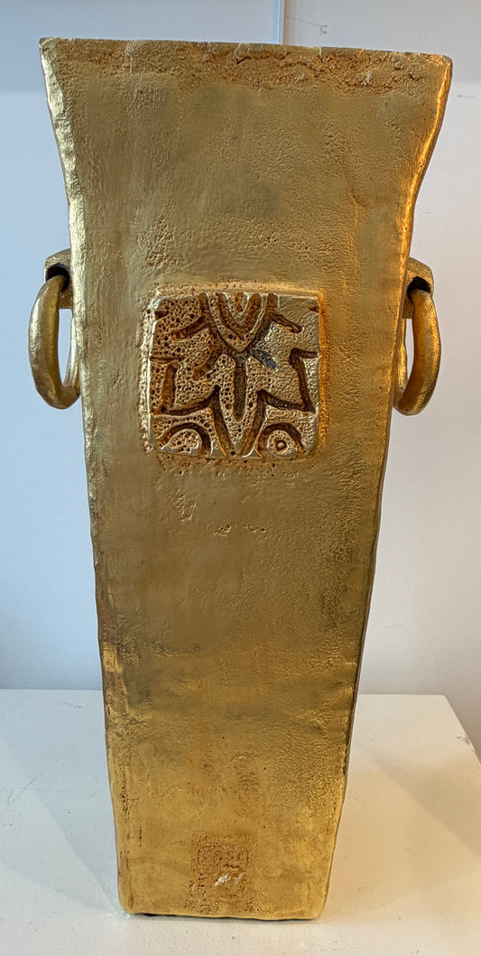 PIERRE CASENOVE, GRAND VASE EN BRONZE DORE