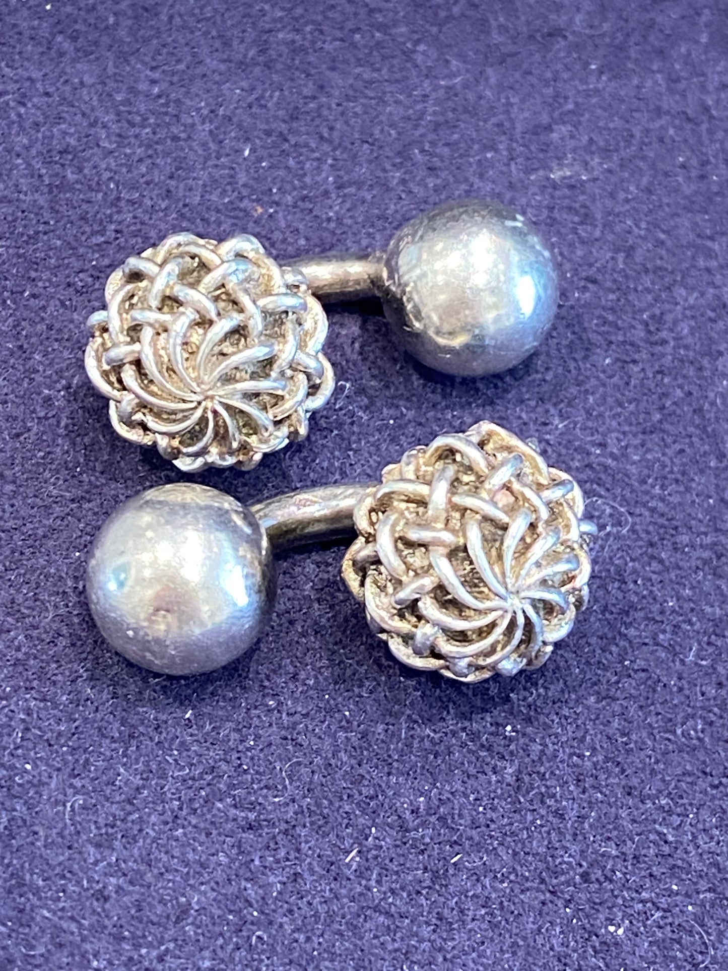 GAETAN DE PERCIN (1904-1994), PAIRE DE BOUTONS DE MANCHETTE EN ARGENT