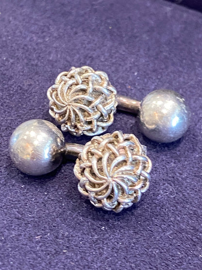 GAETAN DE PERCIN (1904-1994), PAIRE DE BOUTONS DE MANCHETTE EN ARGENT