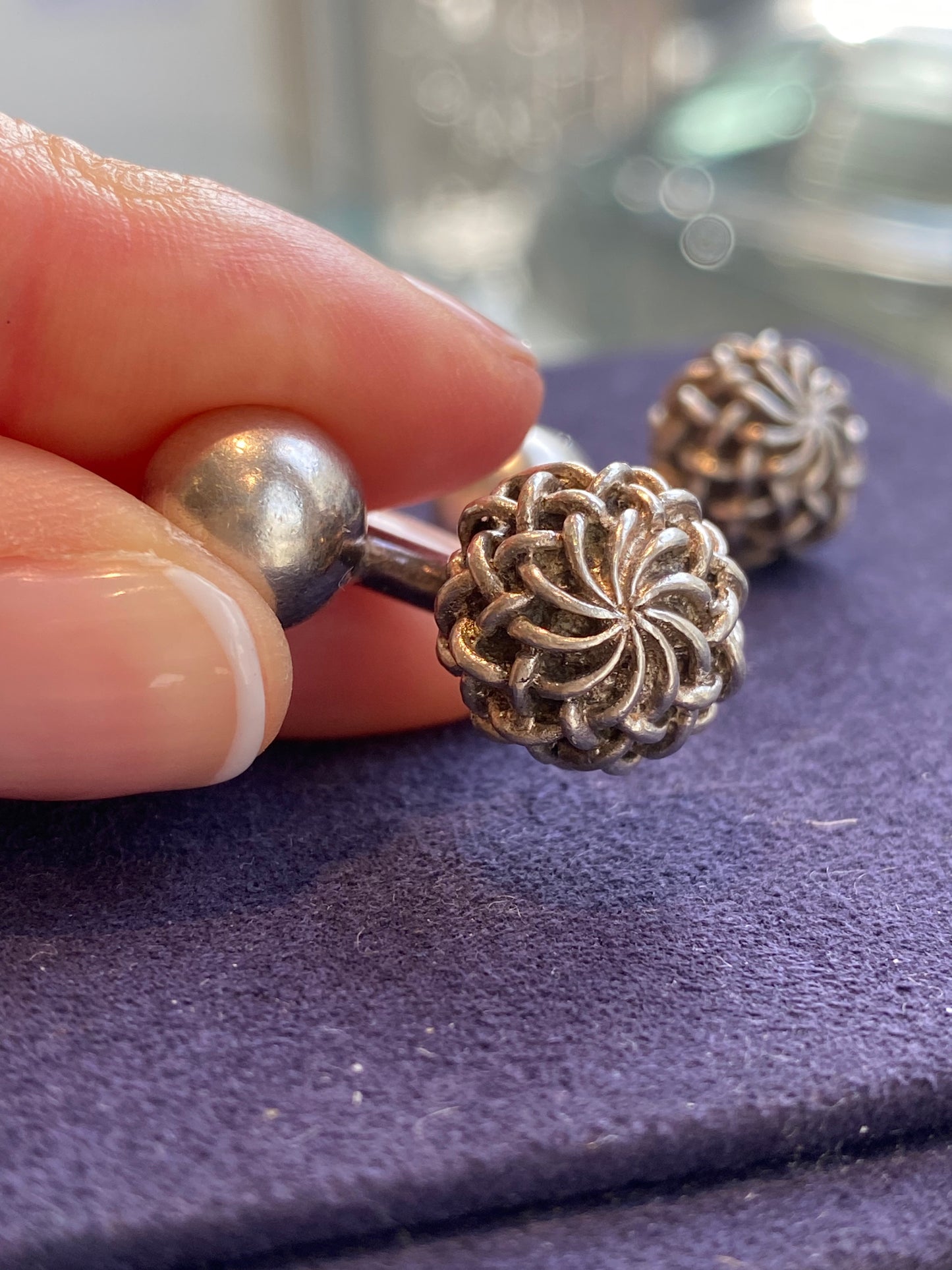 GAETAN DE PERCIN (1904-1994), PAIRE DE BOUTONS DE MANCHETTE EN ARGENT