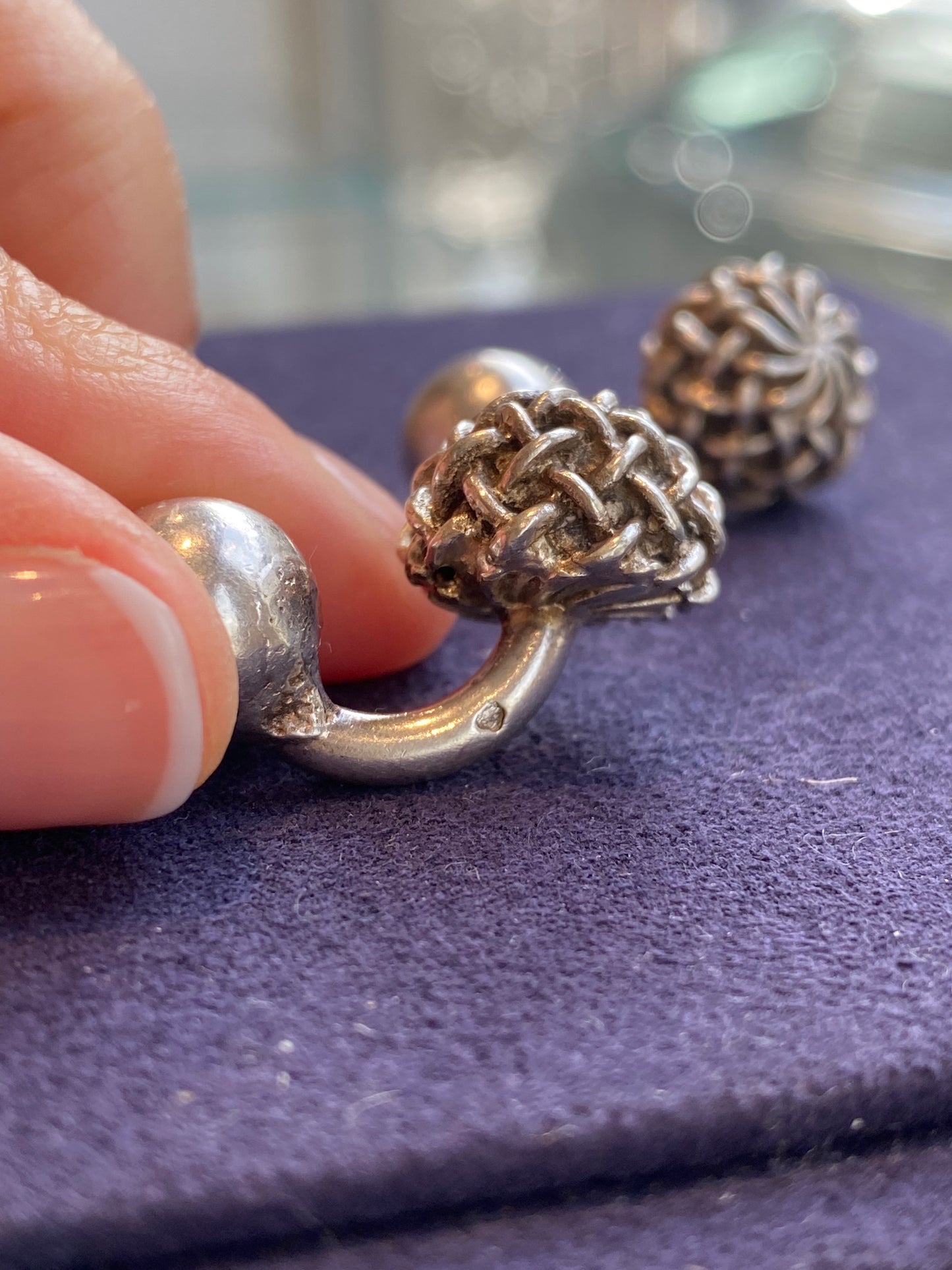 GAETAN DE PERCIN (1904-1994), PAIRE DE BOUTONS DE MANCHETTE EN ARGENT