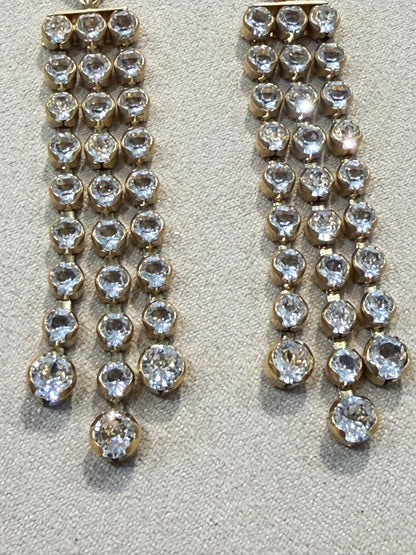CHANEL BOUCLES D'OREILLES  CASCADE DE STRASS