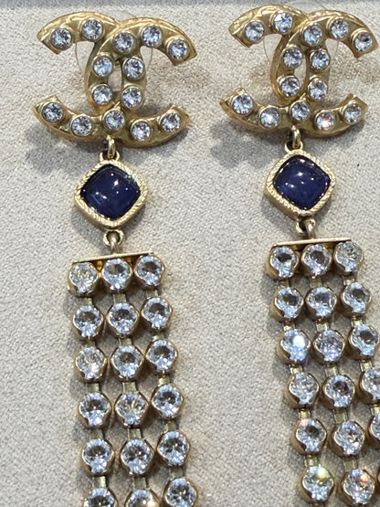 CHANEL BOUCLES D'OREILLES  CASCADE DE STRASS