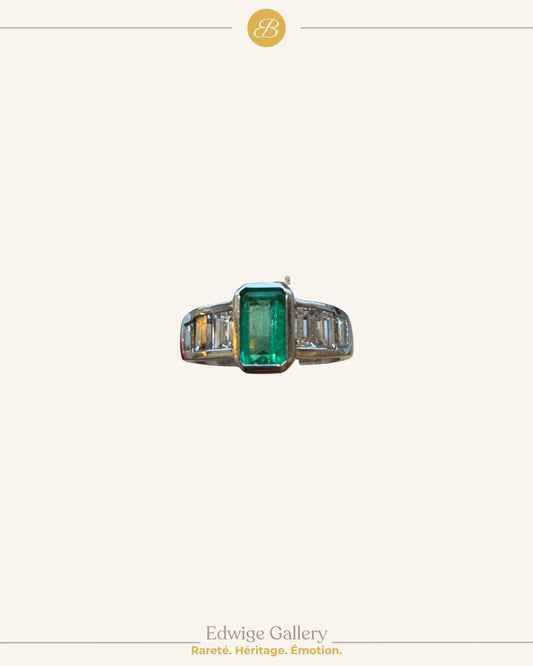 BAGUE EMERAUDE & DIAMANTS