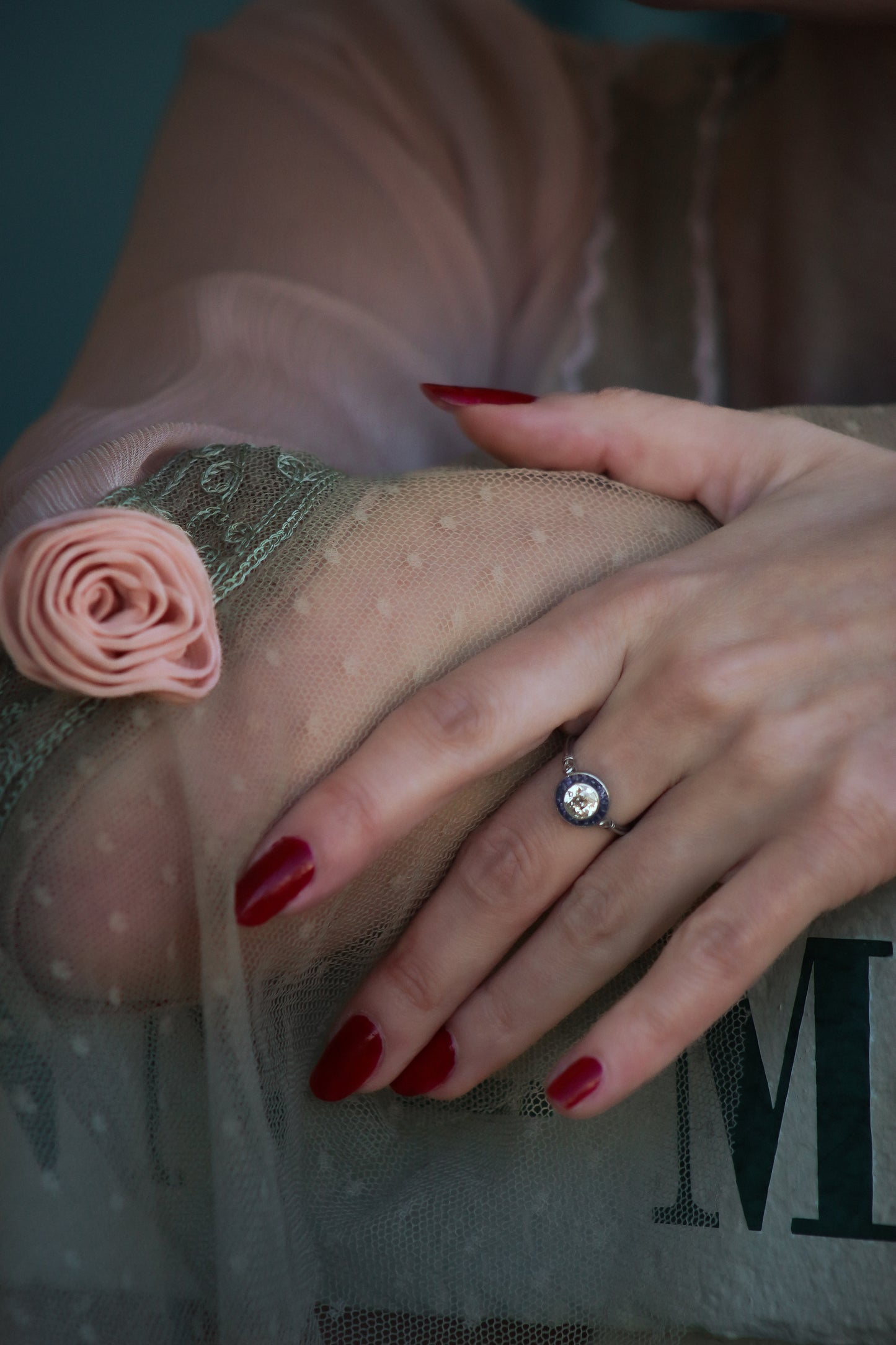 Bague Art Déco Diamant & Saphirs